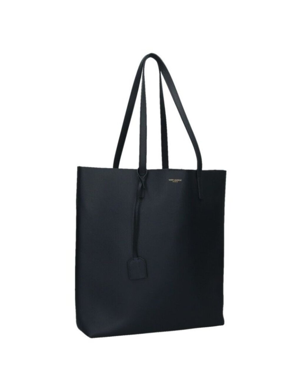 Saint Laurent Paris North South Shopping Leather Tote With Pouch